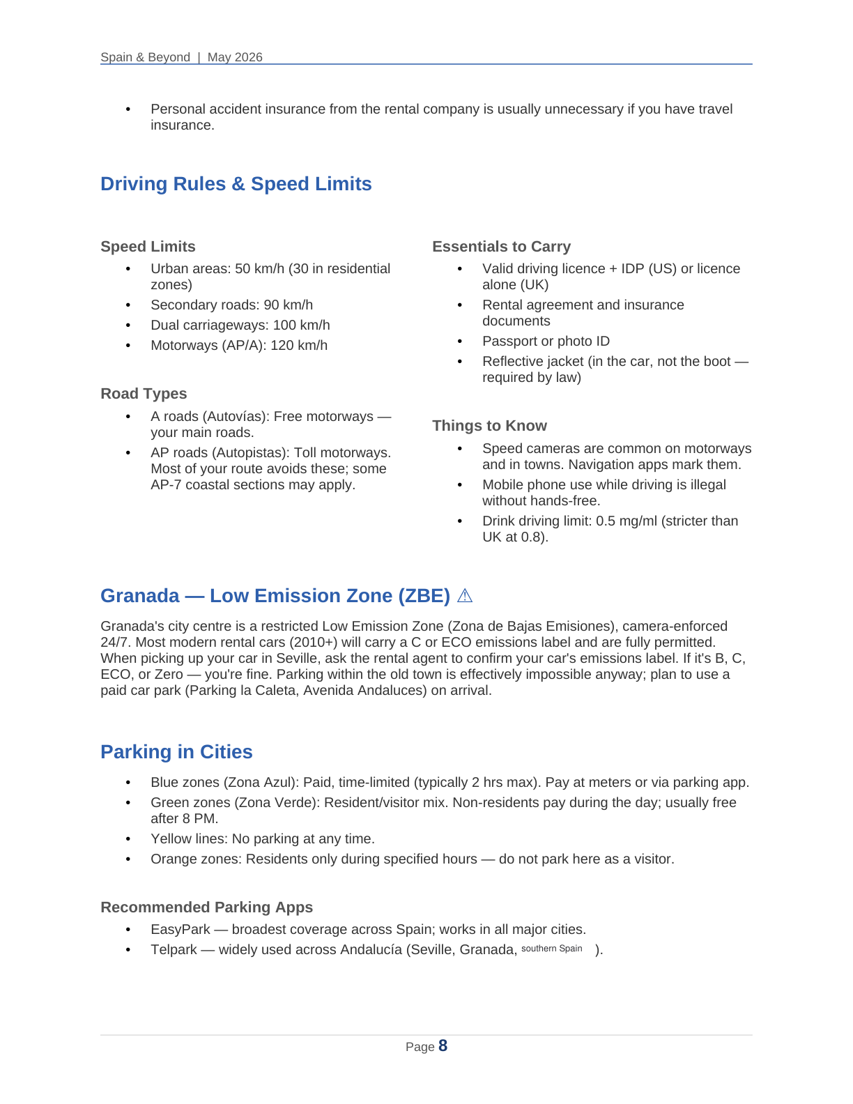 Spain 2026 Travel Planner page 8