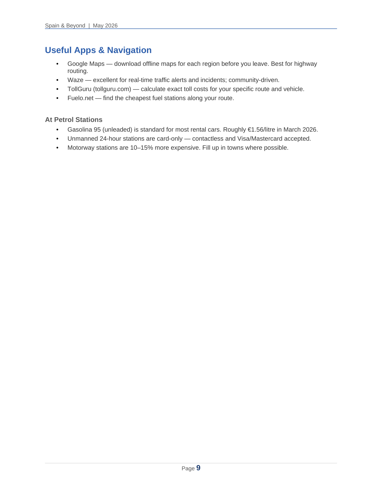 Spain 2026 Travel Planner page 9