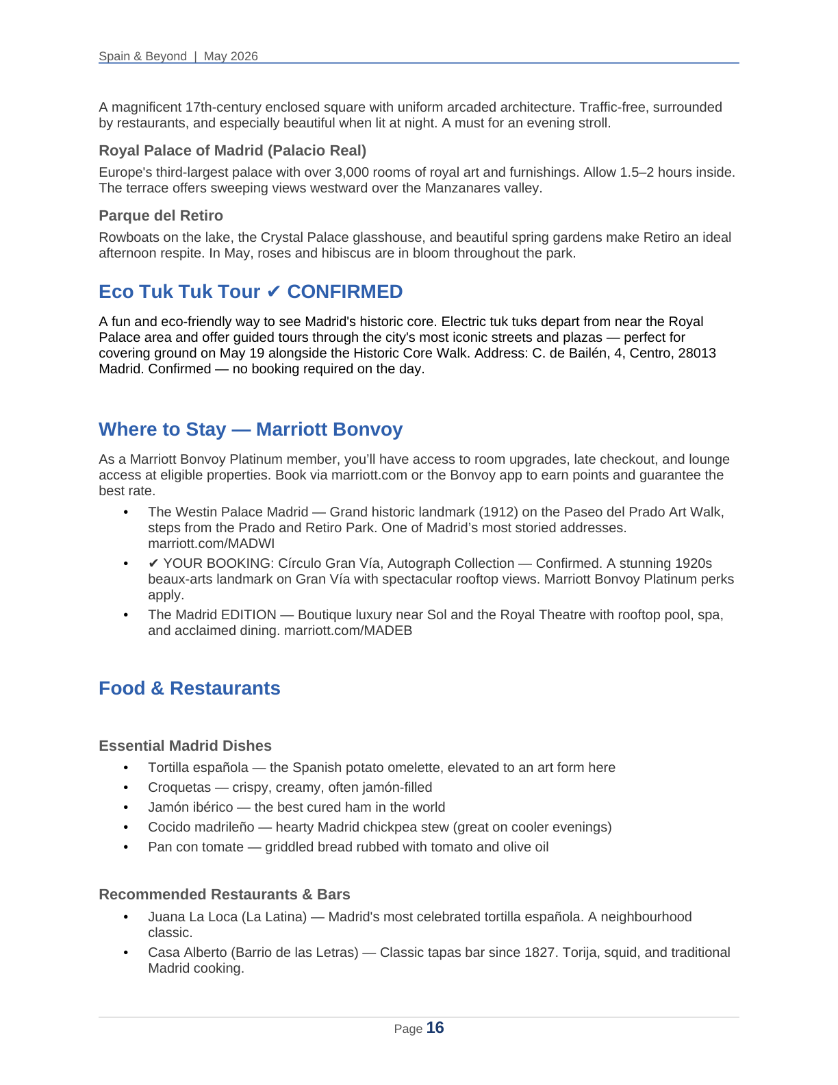 Spain 2026 Travel Planner page 16