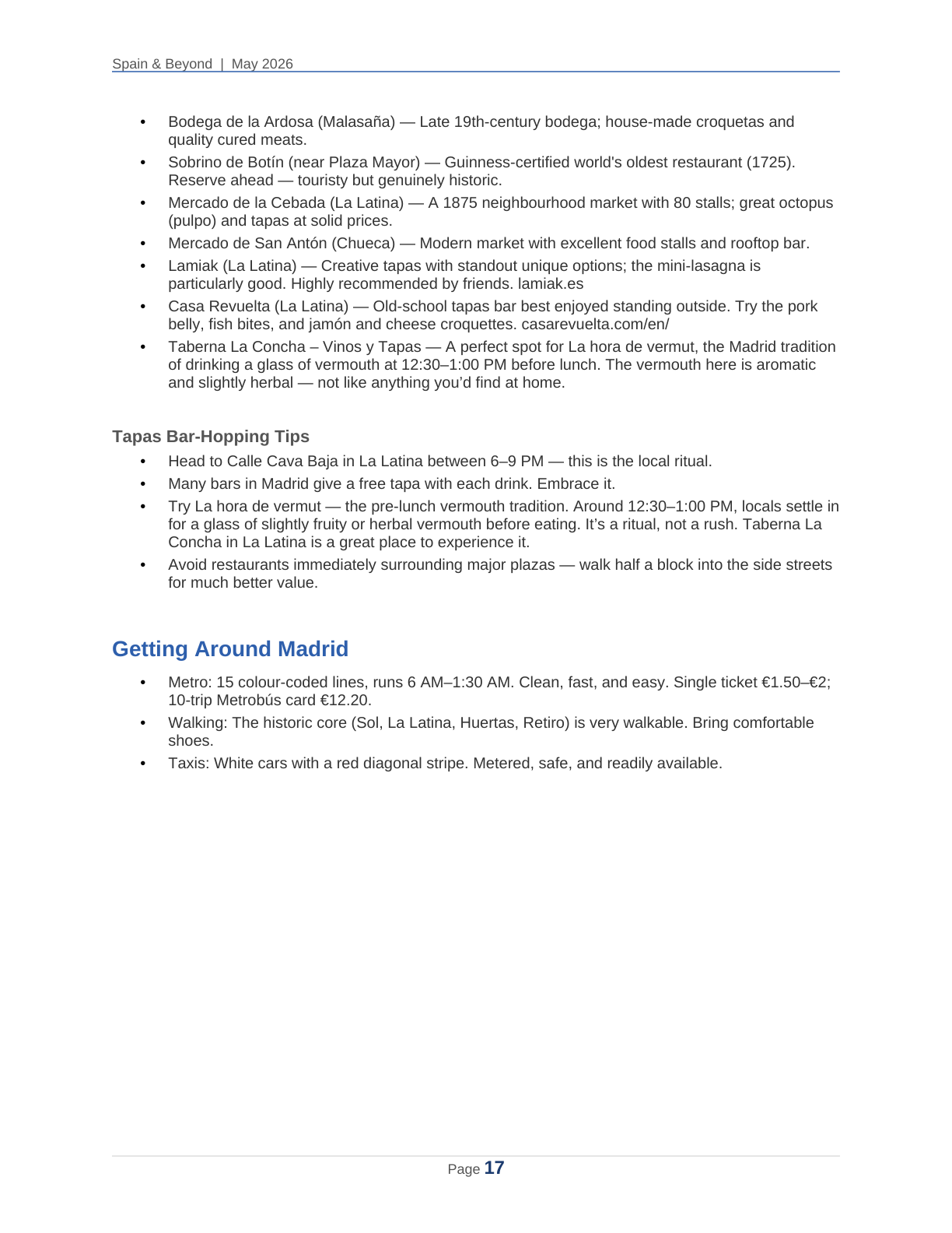 Spain 2026 Travel Planner page 17