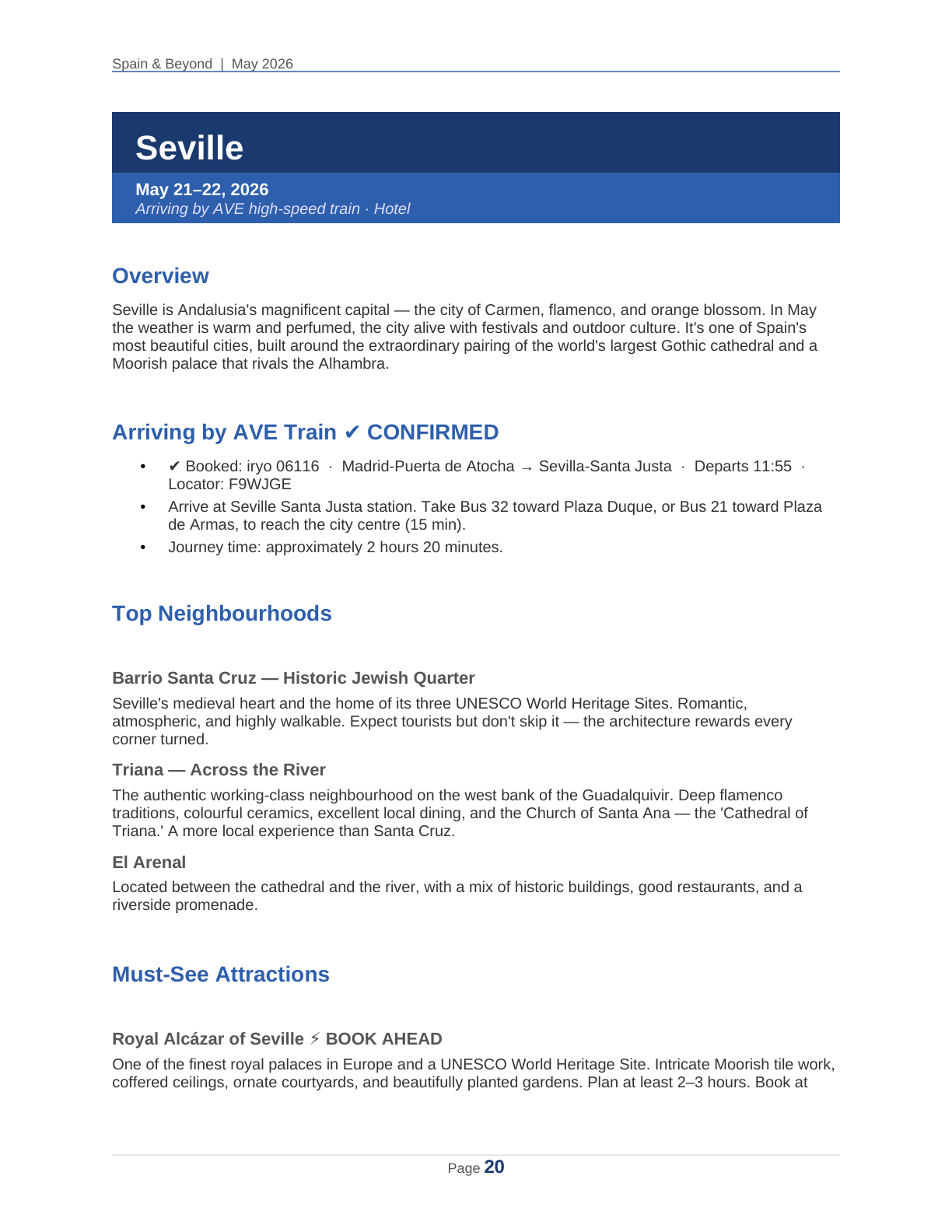Spain 2026 Travel Planner page 20