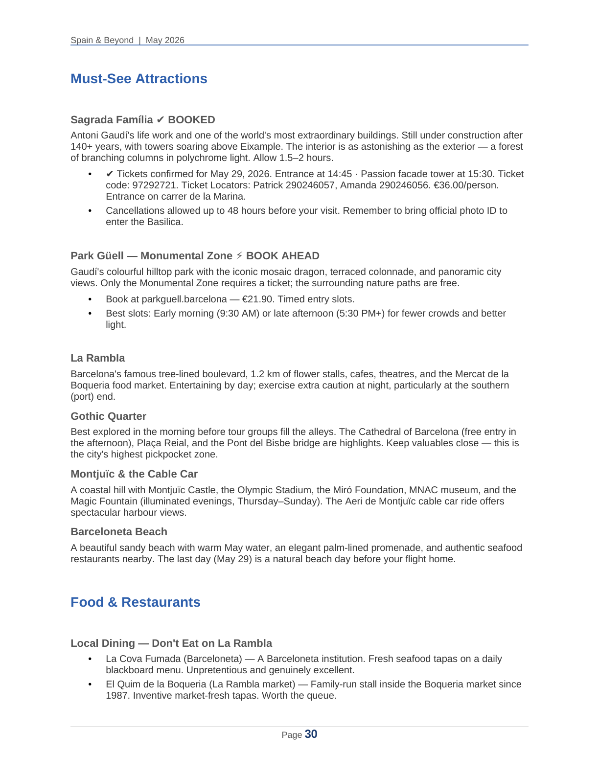 Spain 2026 Travel Planner page 30